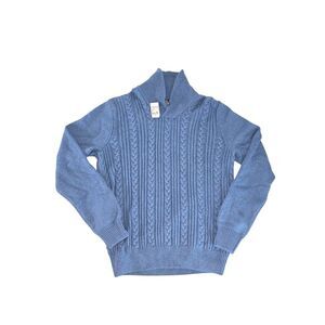 Joseph A Bank Executive Collection Mens Sweater Size M Blue Mock Neck NWT